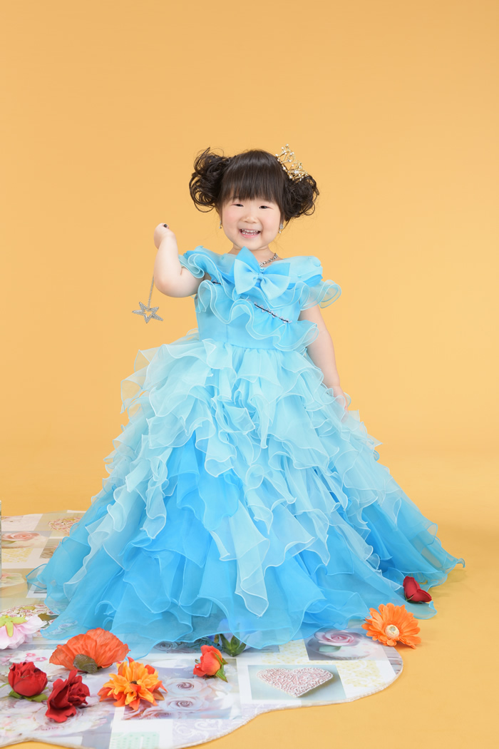 七五三3歳女の子No.33 size100-ブルー